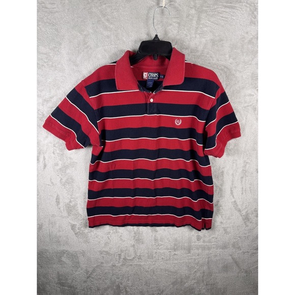 Chaps Ralph Lauren Other - Chaps Ralph Lauren Polo Shirt Mens Large Red Navy Striped Short Sleeve Casual